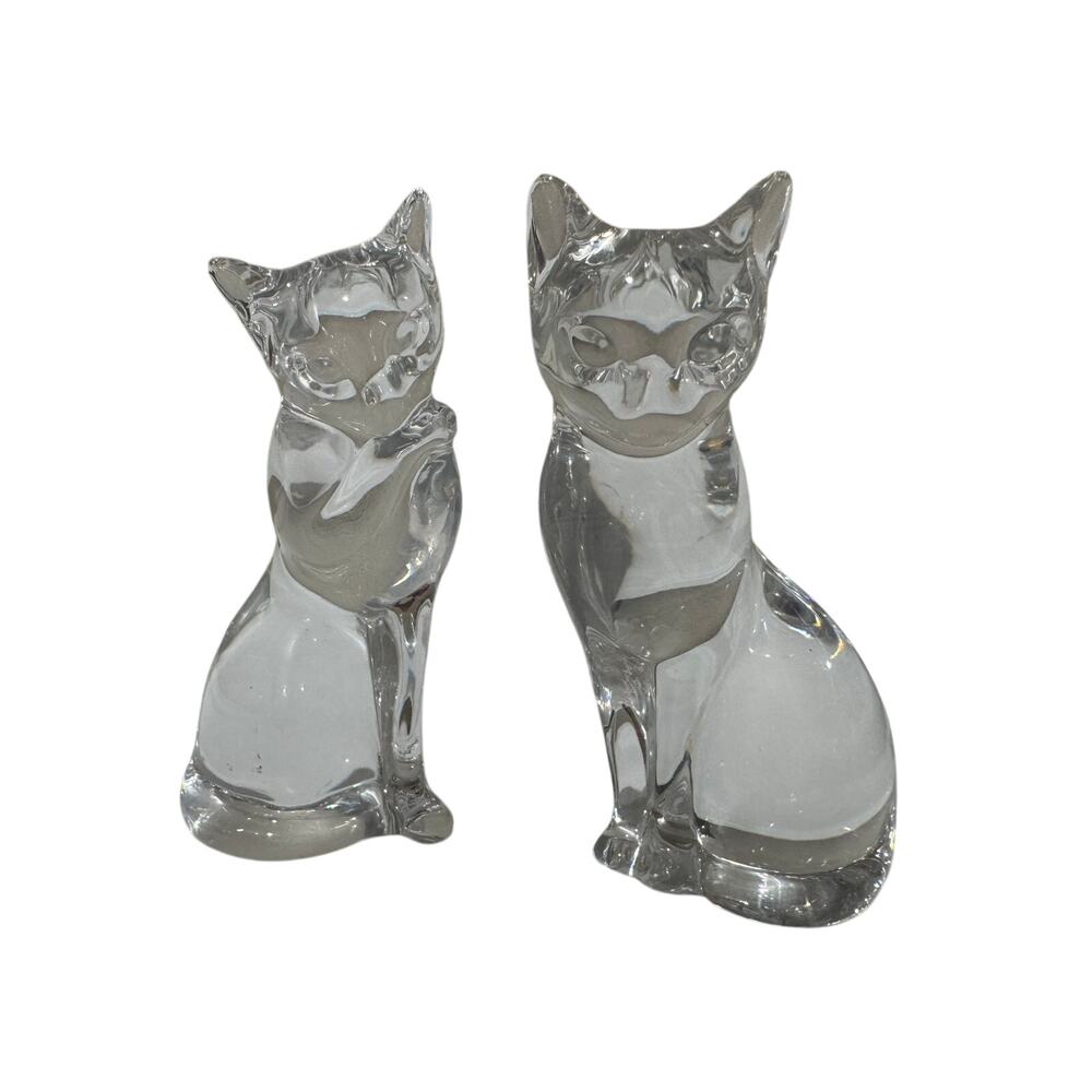 Lenox Glass Cat Figurines 1993 and 1994
